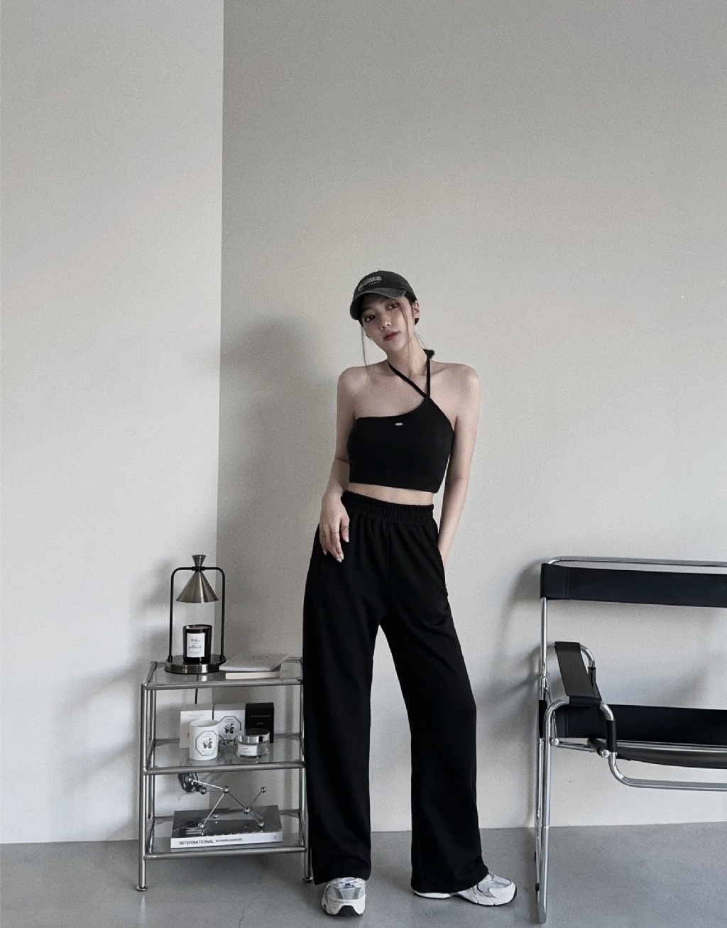 8280019『訂製款』美式不規則繞脖鐵牌寬褲SET (4)