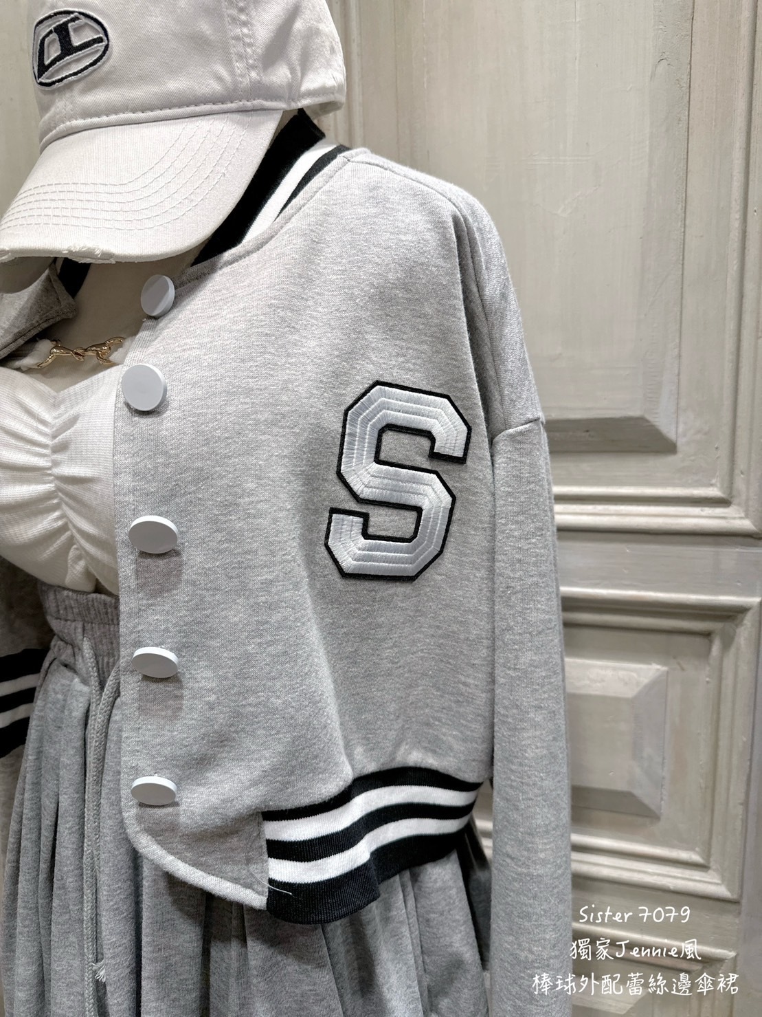 7079獨家棒球外配蕾絲邊傘裙 (4)