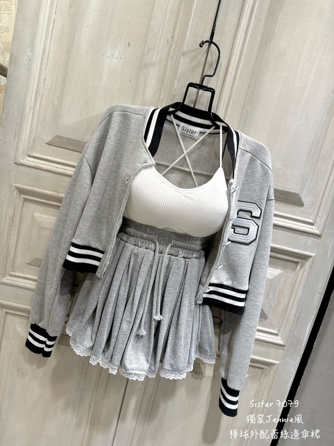 7079獨家棒球外配蕾絲邊傘裙 (3)