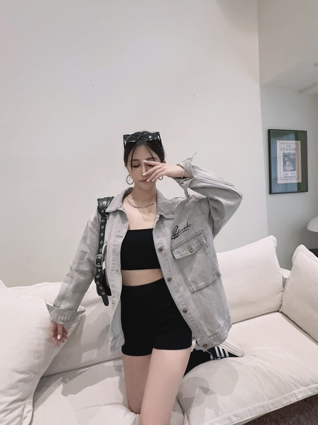 3930刺繡字母牛仔外套 (3)