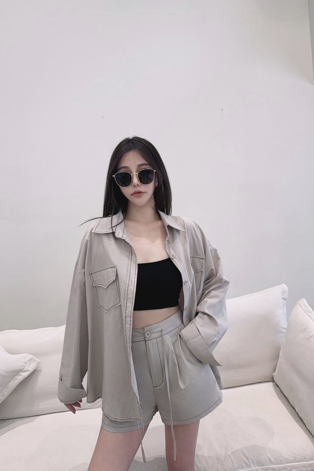 7236獨家反車線襯衫休閒套裝 (3)