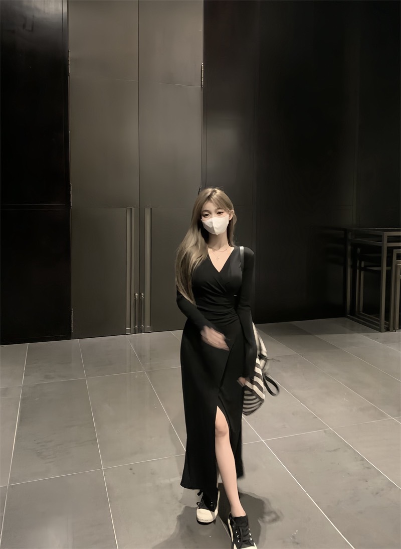 2370气质小众開衩造衣裙打底裙 (7)