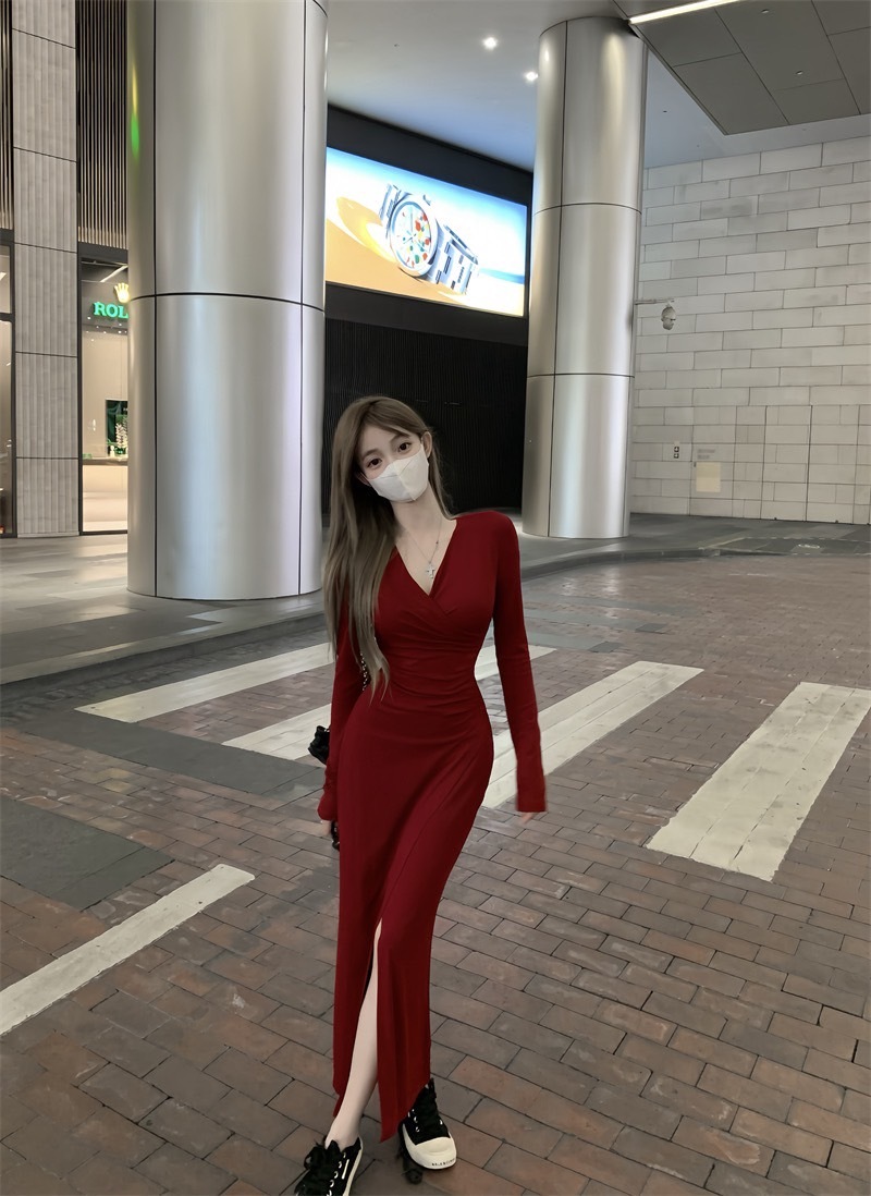 2370气质小众開衩造衣裙打底裙 (4)