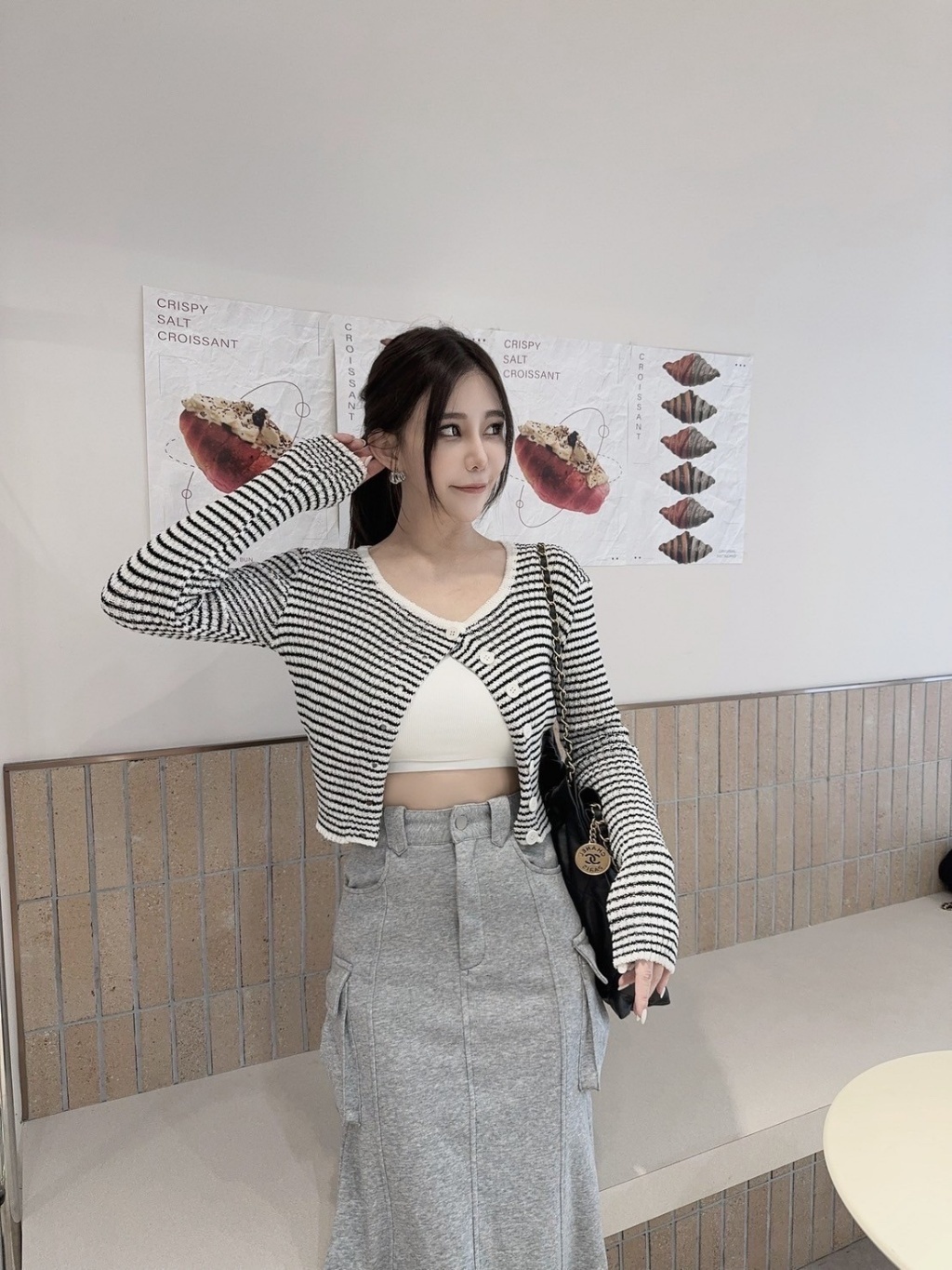 706韓系短版針織條紋外 (3)