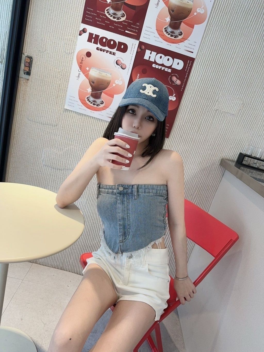 12120甜酷牛仔平口抽鬚背心 (4)