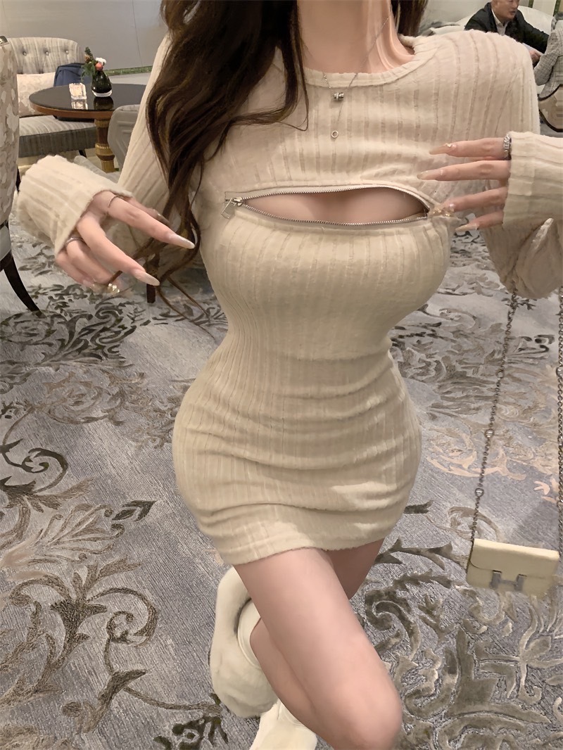 1313不规则拉链锁空选衣福打底福 (4)