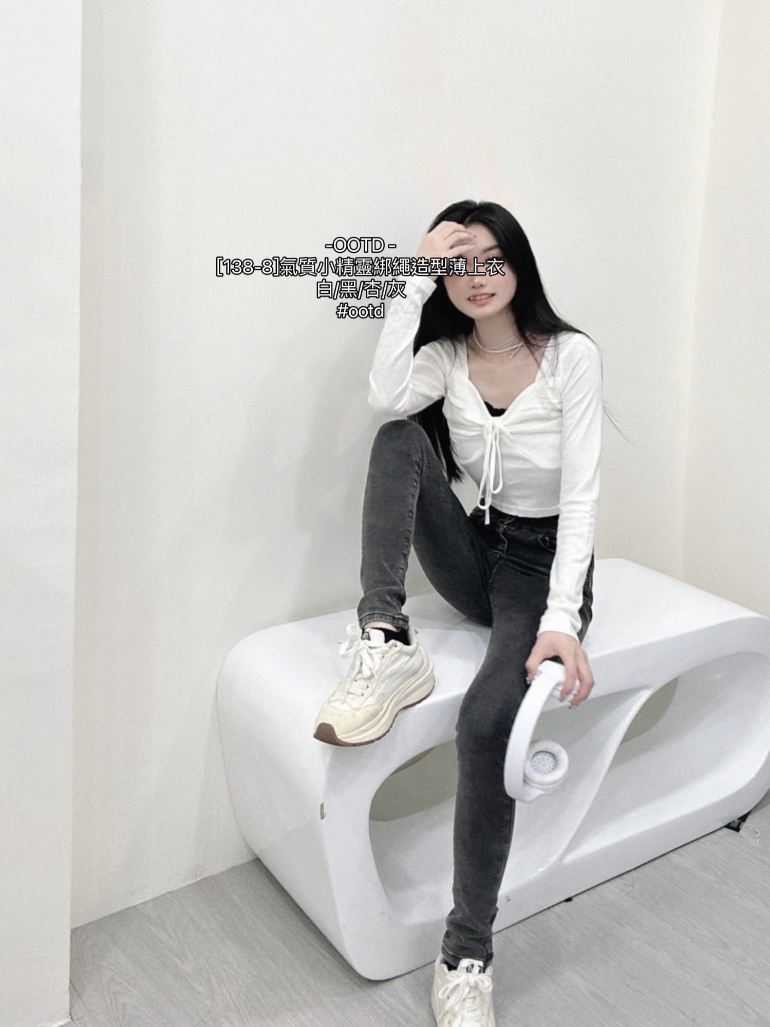 [138-8]氣質小精靈綁繩造型薄上衣 (3)