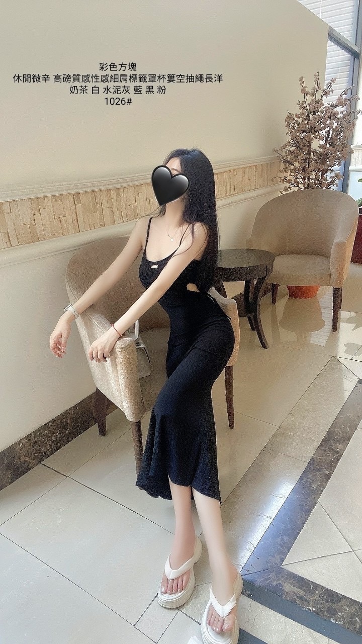 1026休閒性感細肩標籤罩杯簍空抽繩長洋 (6)