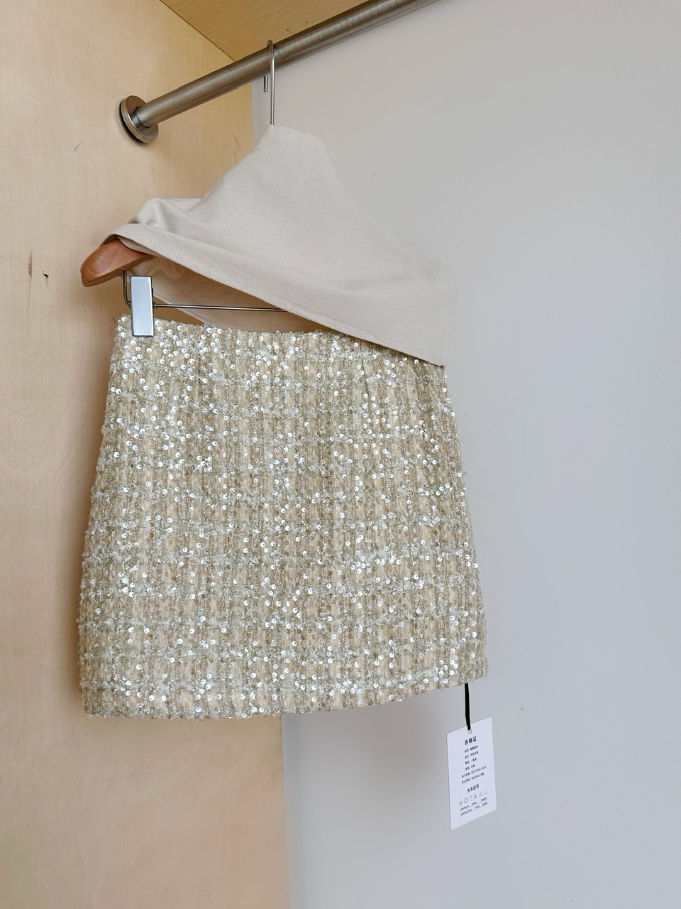 763千金温柔系~小香风高级感高腰A字短裙 (3)