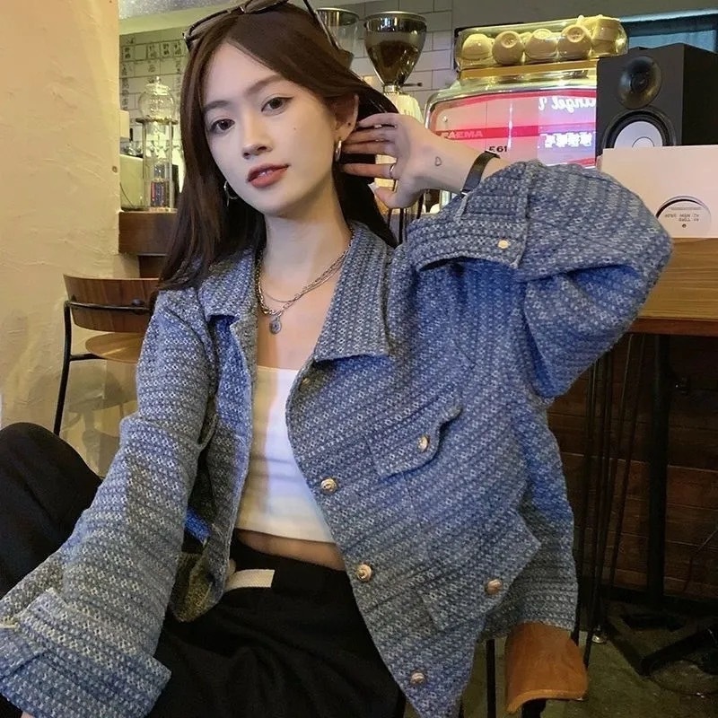 02715 小香风微复古小个子牛仔外套 (2)