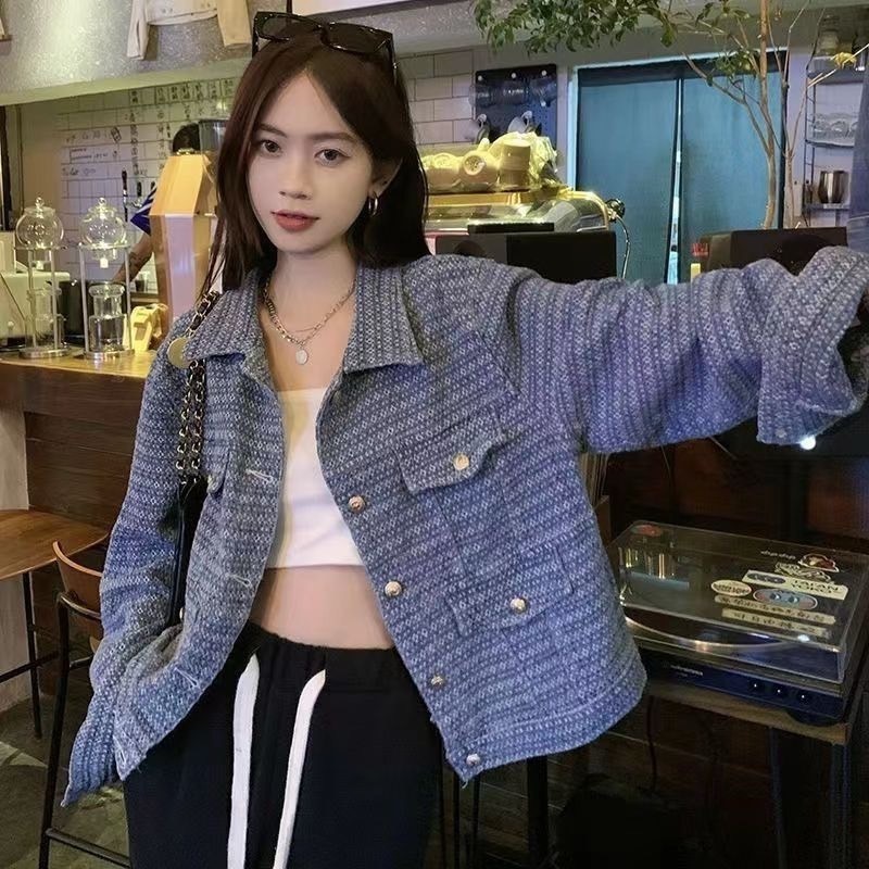 02715 小香风微复古小个子牛仔外套 (3)