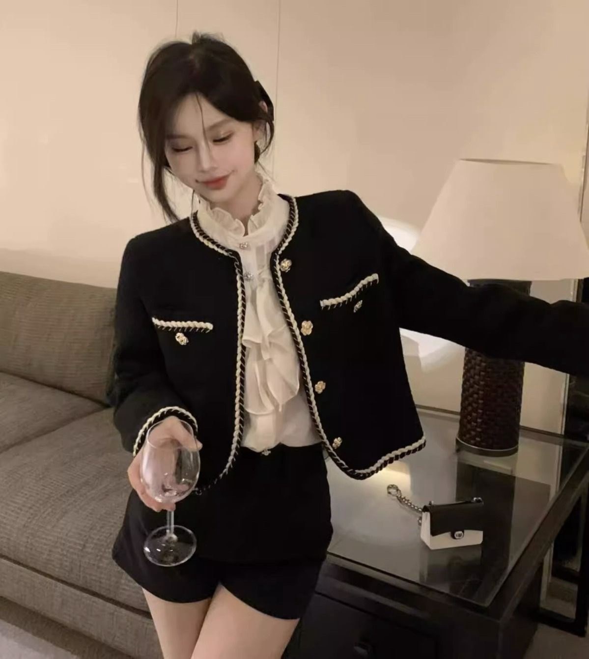 00221小香風氣質名媛設計感外套 (2)