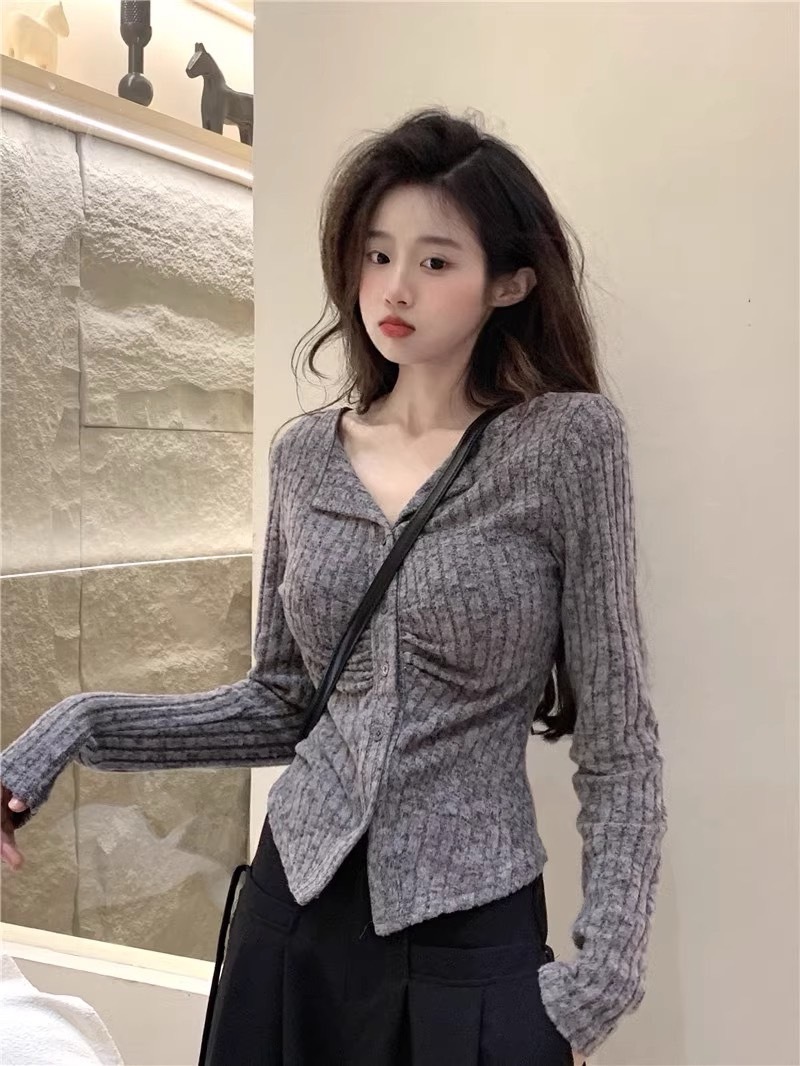 02752初秋爆款開衫修身毛針織 (2)