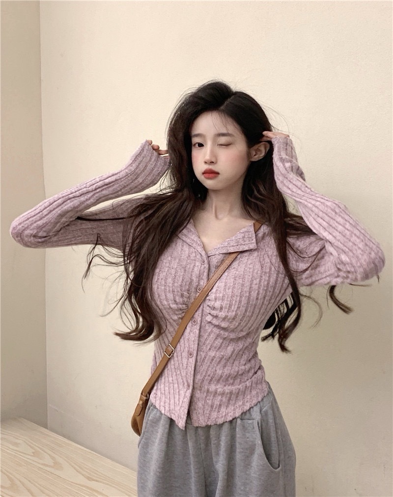 02752初秋爆款開衫修身毛針織 (3)