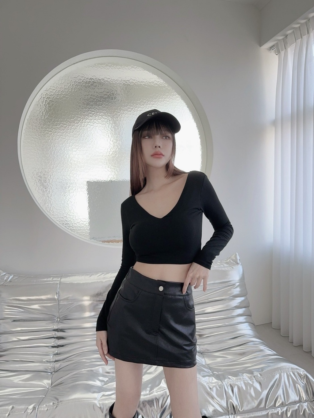 007獨家皮革包臀短裙hot (3)