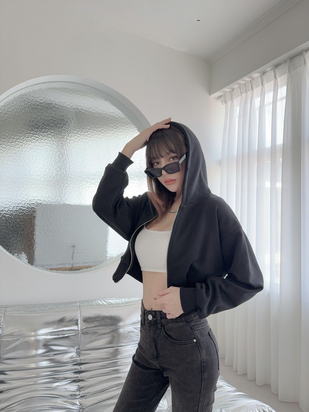 9568獨家棉質短版連帽外套 (2)