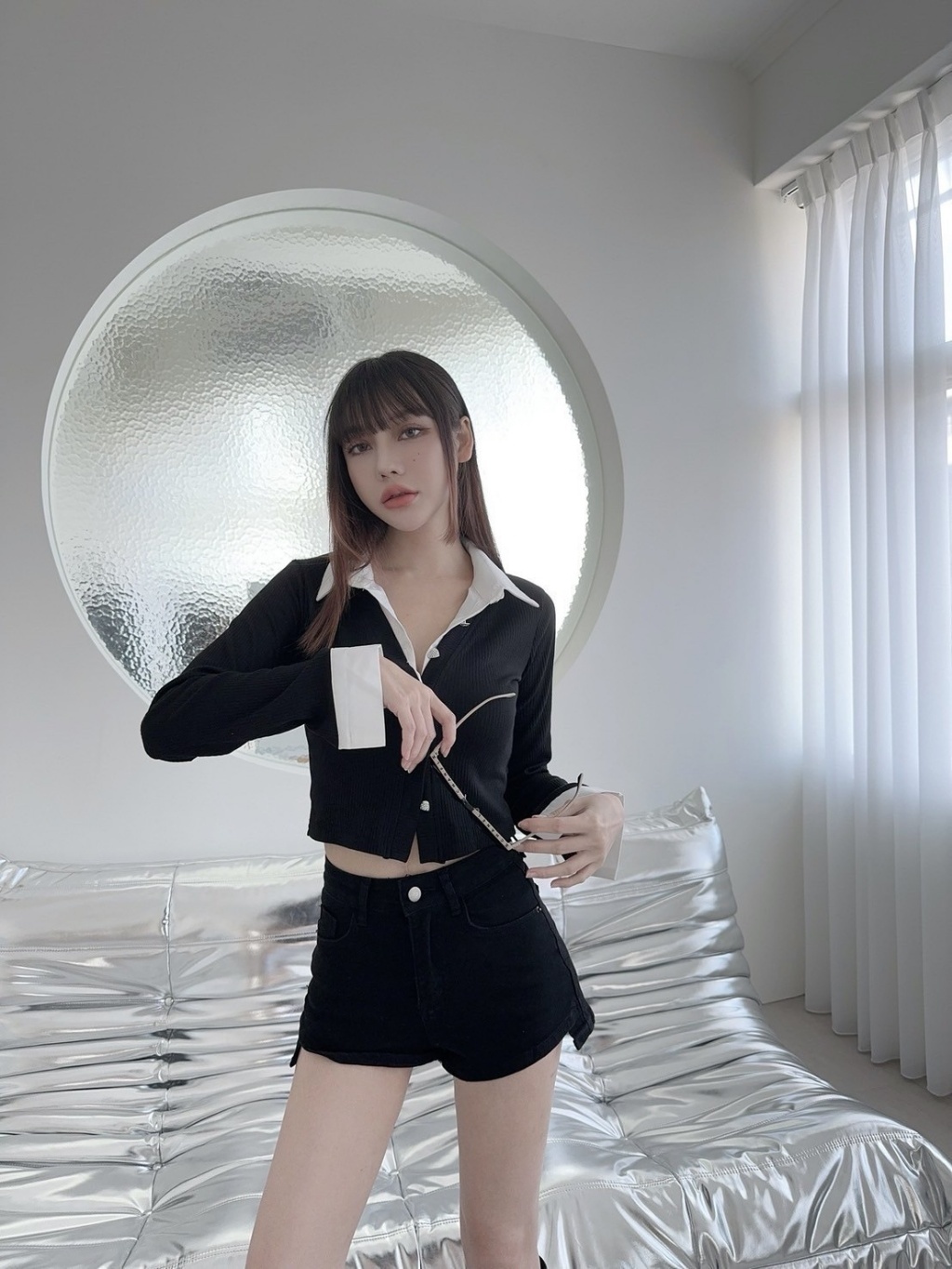 9952針織假兩件愛心釦上衣 (2)