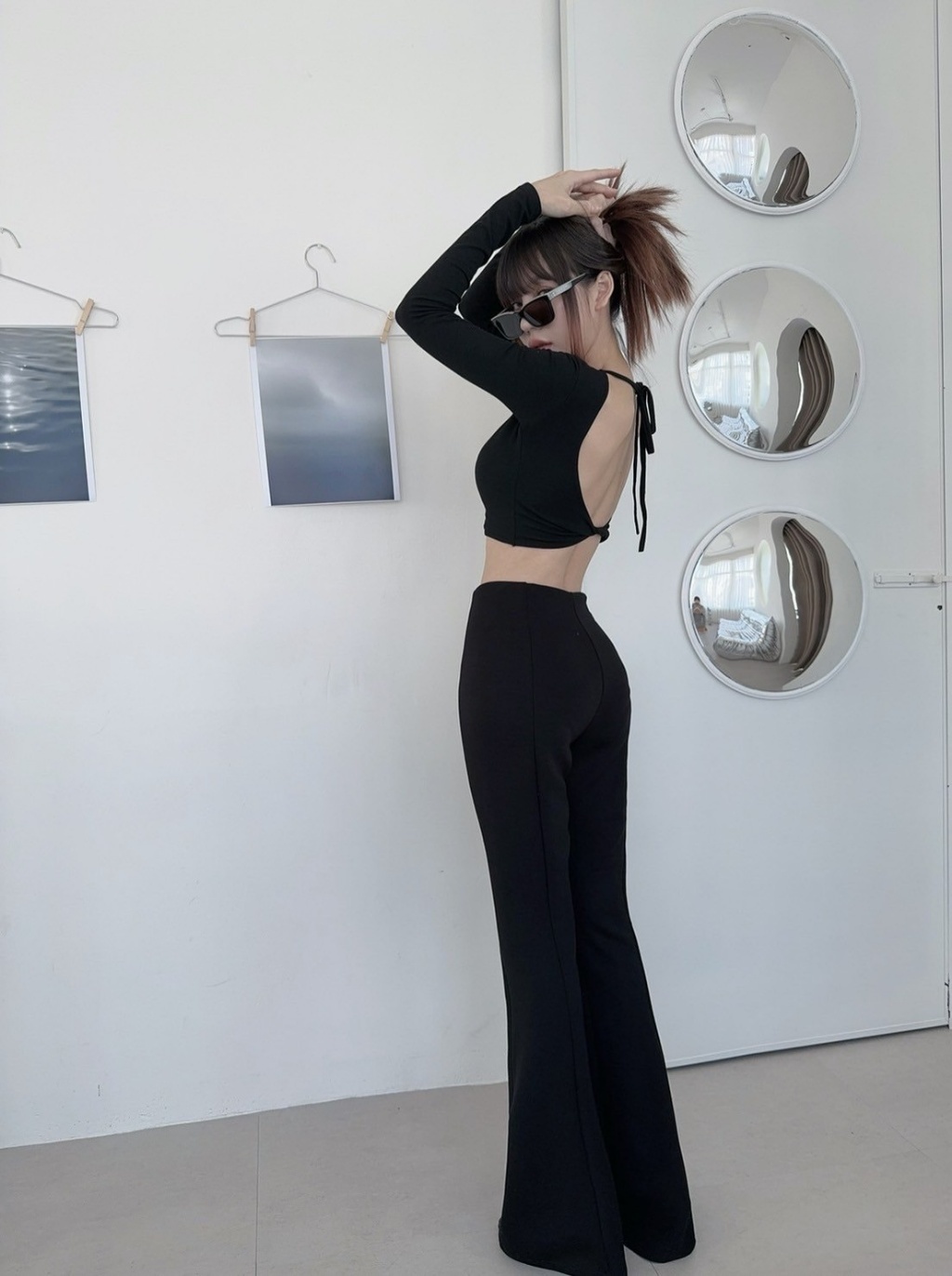 5500休閒太空棉質感喇叭褲 (4)