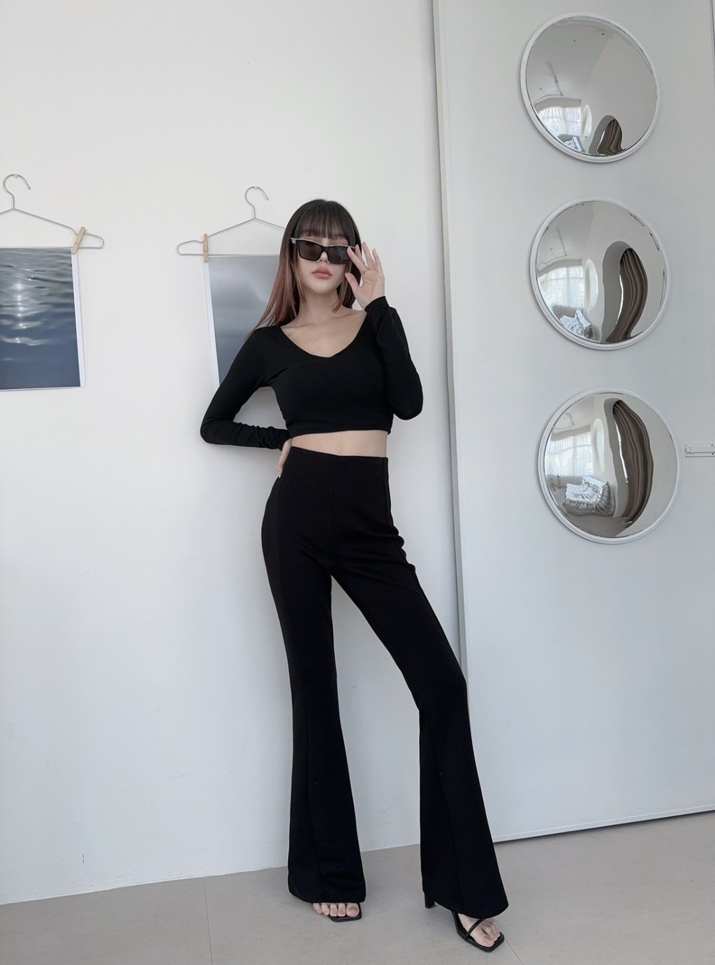 5500休閒太空棉質感喇叭褲 (3)