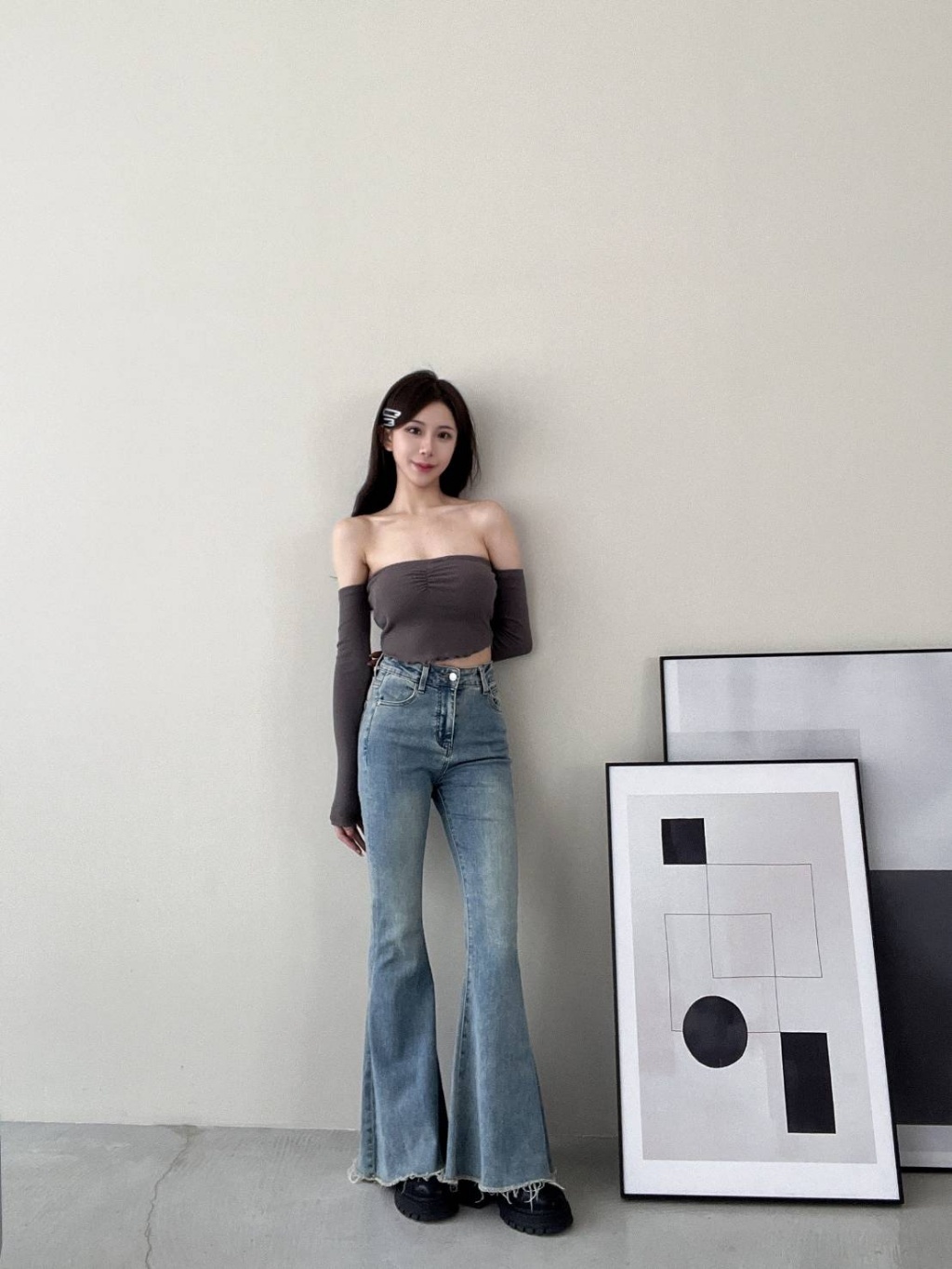 5358自訂款純欲顯胸斷袖上衣（含胸墊） (5)