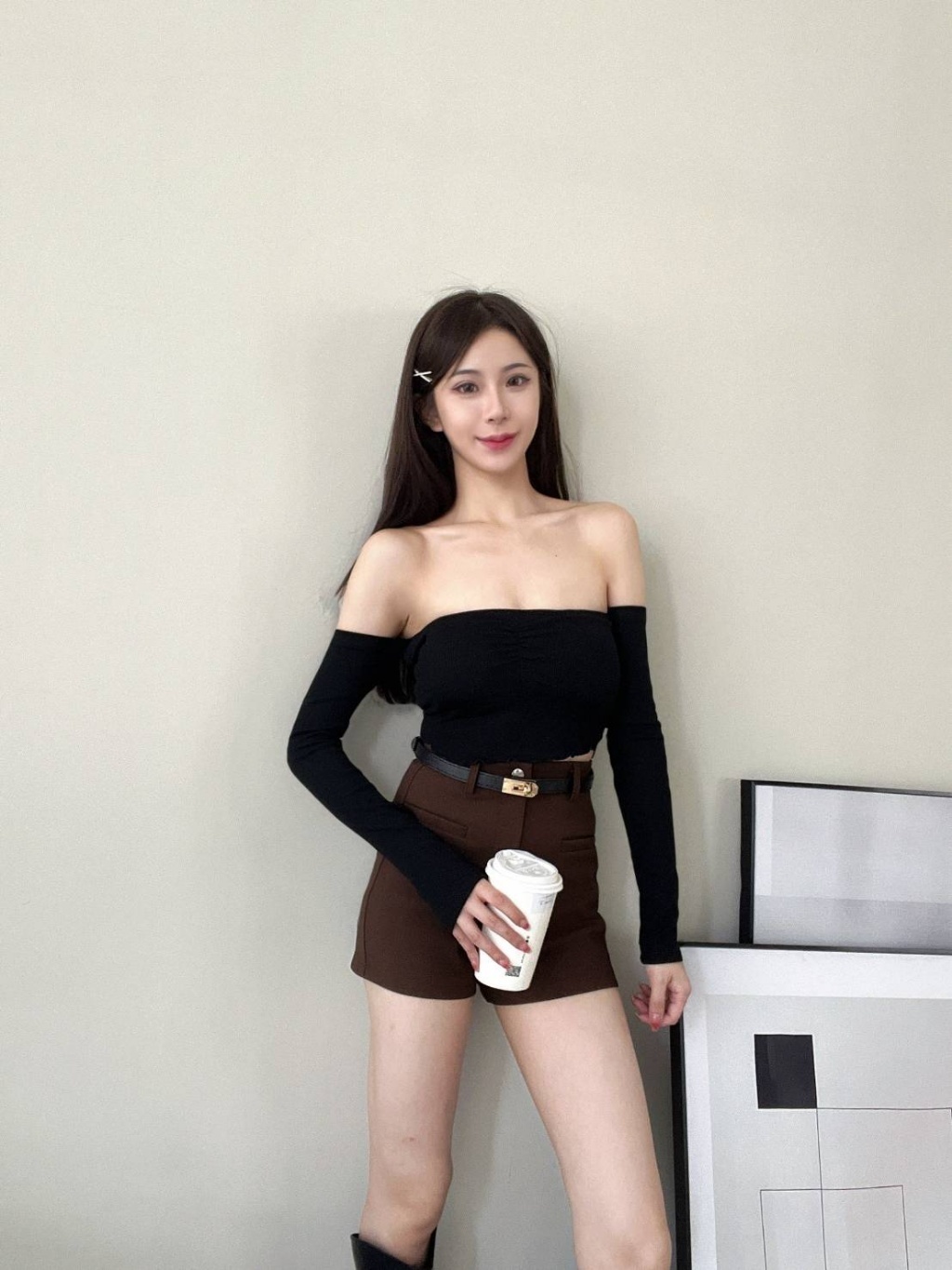 5358自訂款純欲顯胸斷袖上衣（含胸墊） (4)