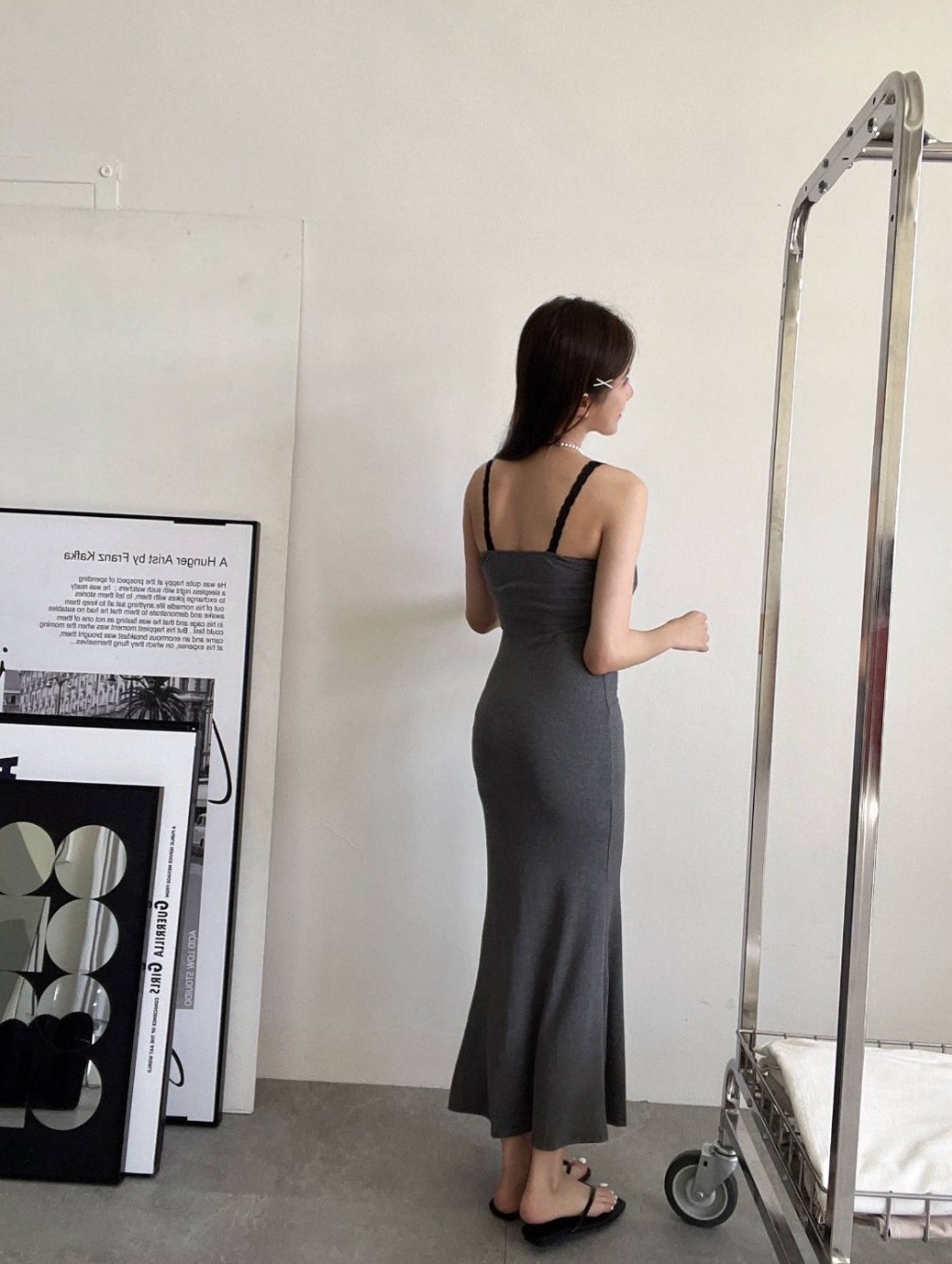 2735超美細肩蕾絲魚尾長洋裝 (3)