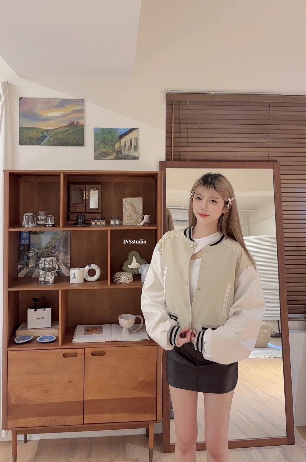 5387【美式氛圍⚾️】拼接撞色立领单排扣棒球服外套 (7)