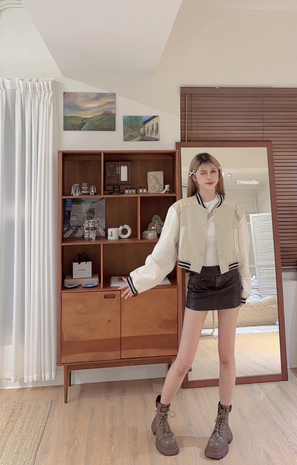 5387【美式氛圍⚾️】拼接撞色立领单排扣棒球服外套 (5)