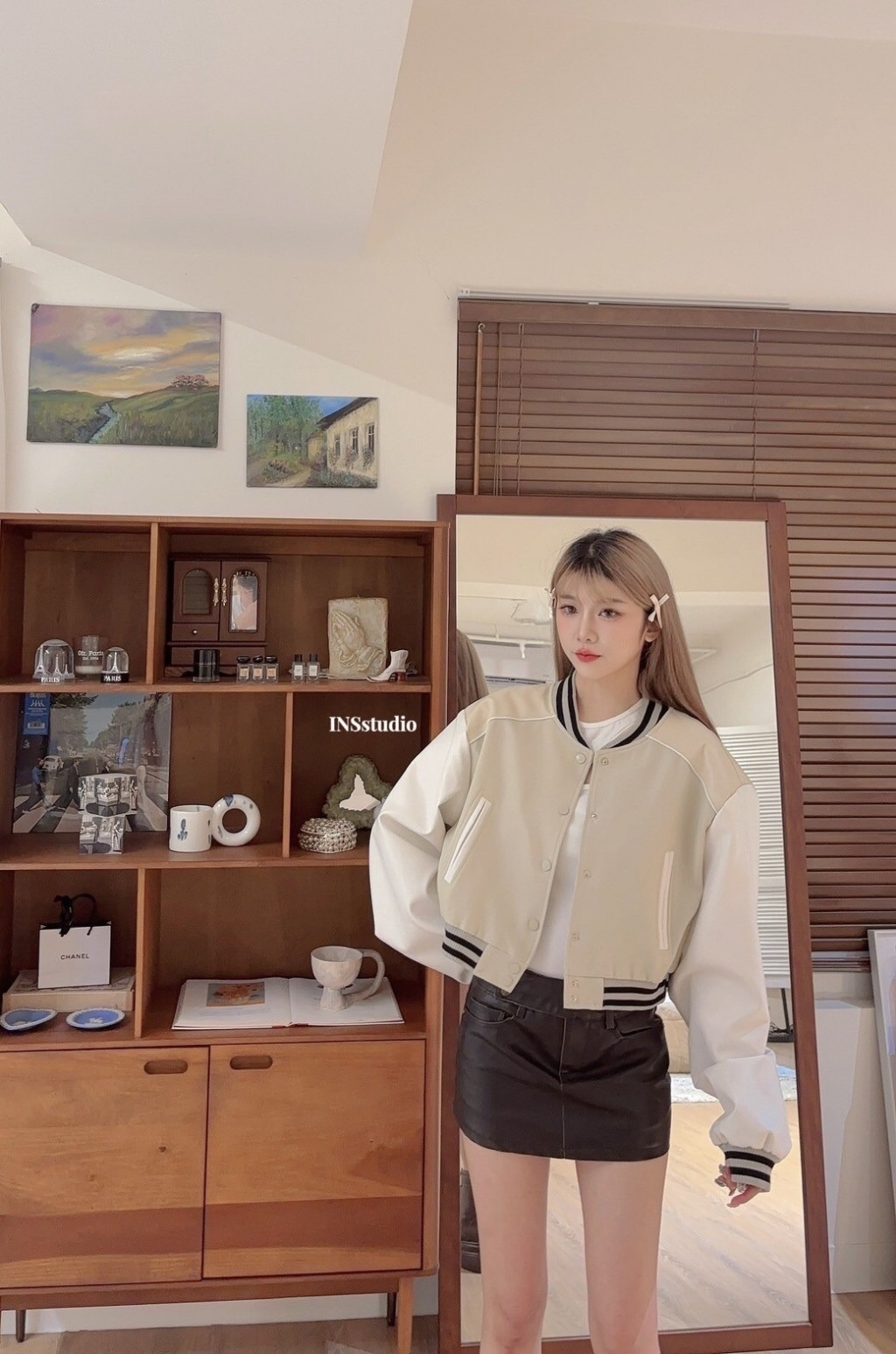 5387【美式氛圍⚾️】拼接撞色立领单排扣棒球服外套 (6)