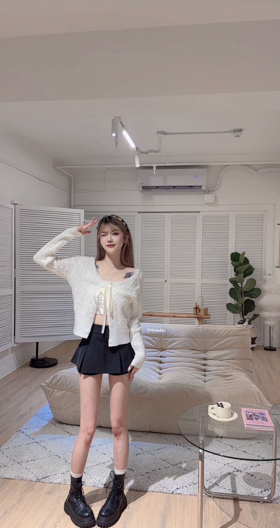 6348【浪漫日記🎞️】韩系甜美设计感蝴蝶结系带麻花针织开衫 (5)