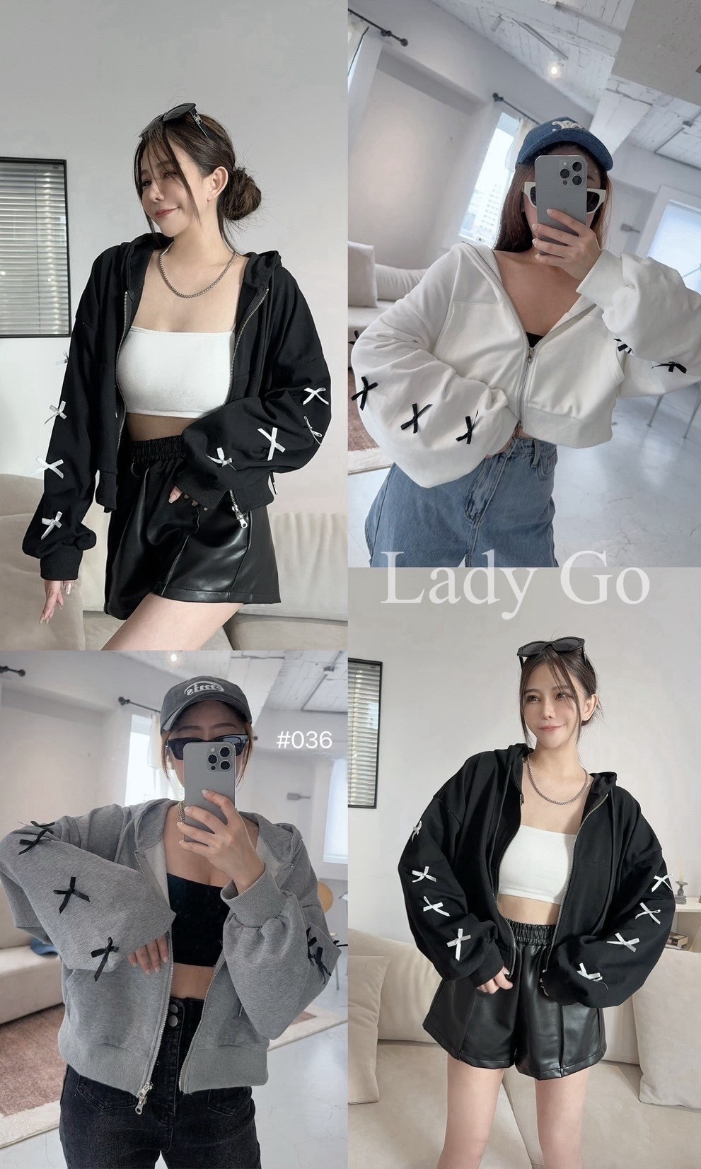 036短版蝴蝶結連帽外套 (2)