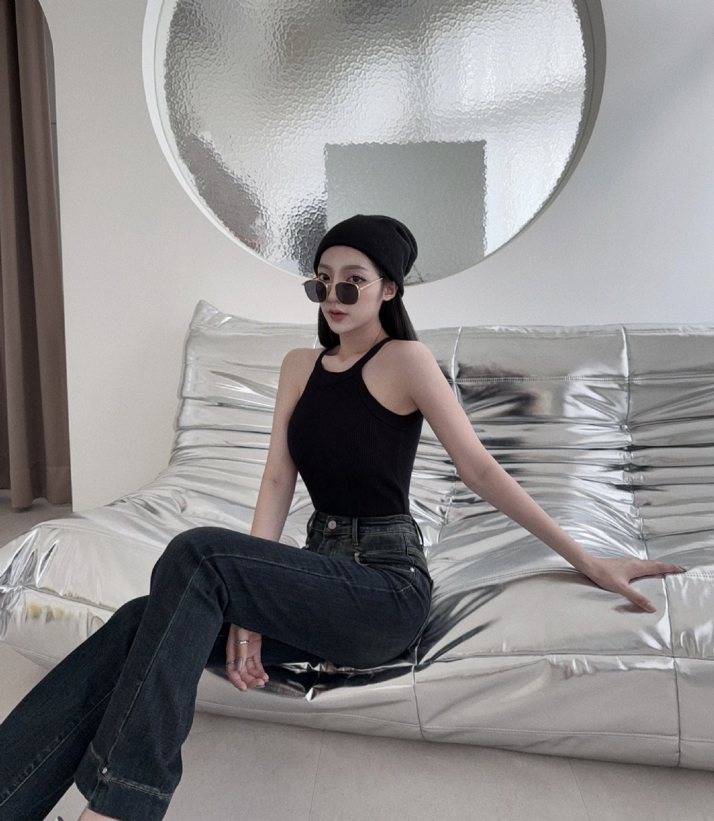 10027012『選品』韓系削肩針織背心 (3)