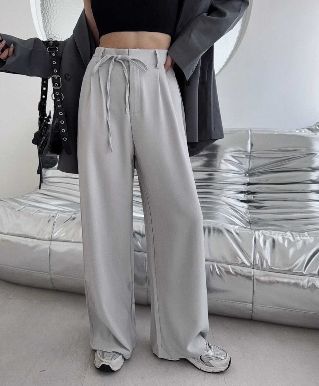 100273016『選品』綁帶設計西裝褲 (3)