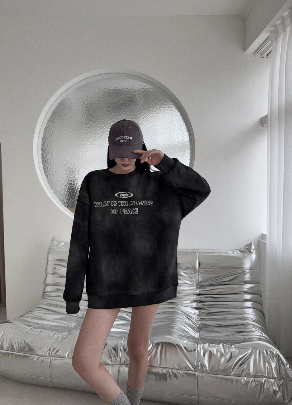 1002501『選品』美式扎染寬鬆長袖上衣 (5)