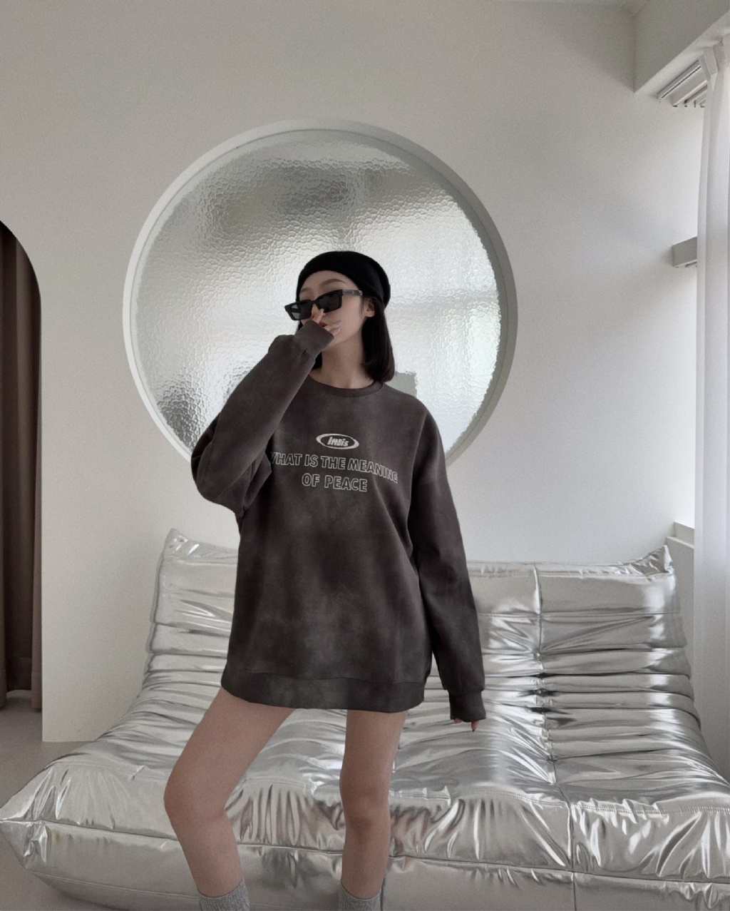 1002501『選品』美式扎染寬鬆長袖上衣 (4)