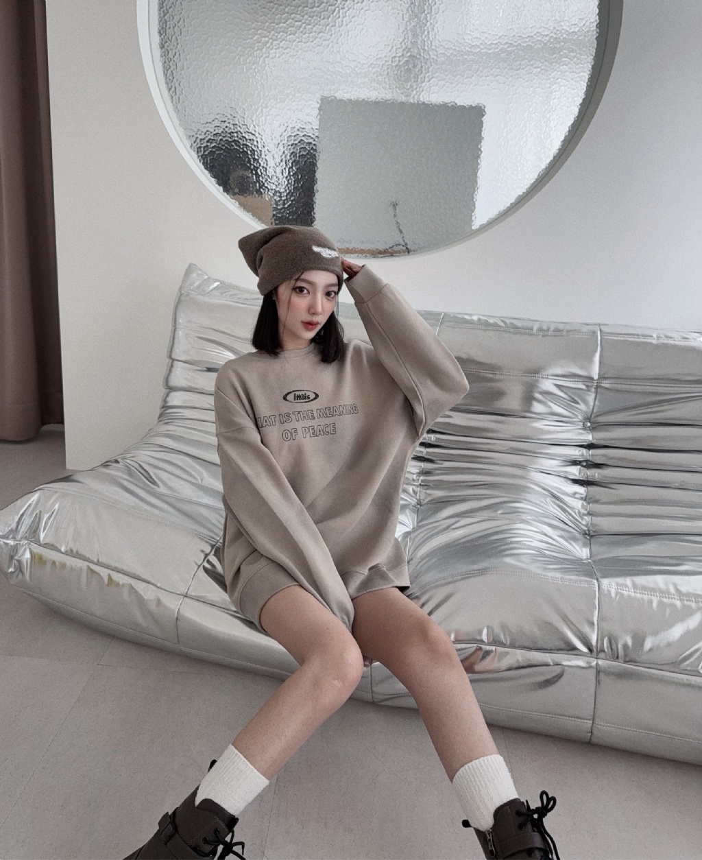 1002501『選品』美式扎染寬鬆長袖上衣