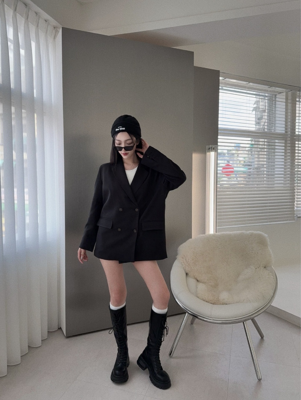 10026800『選品』高顏值韓系純色西裝外套 (3)