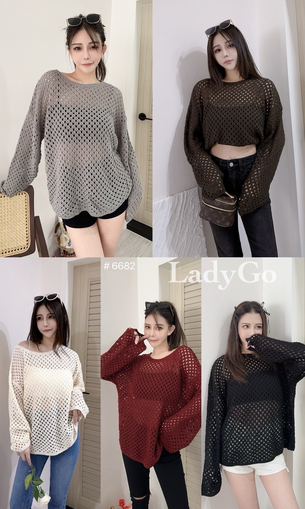 6682 韓系簍空針織上衣 (6)