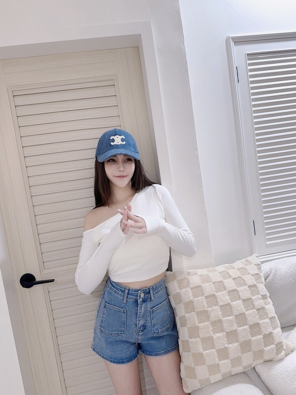 3787經典百搭高腰牛仔短褲 (5)