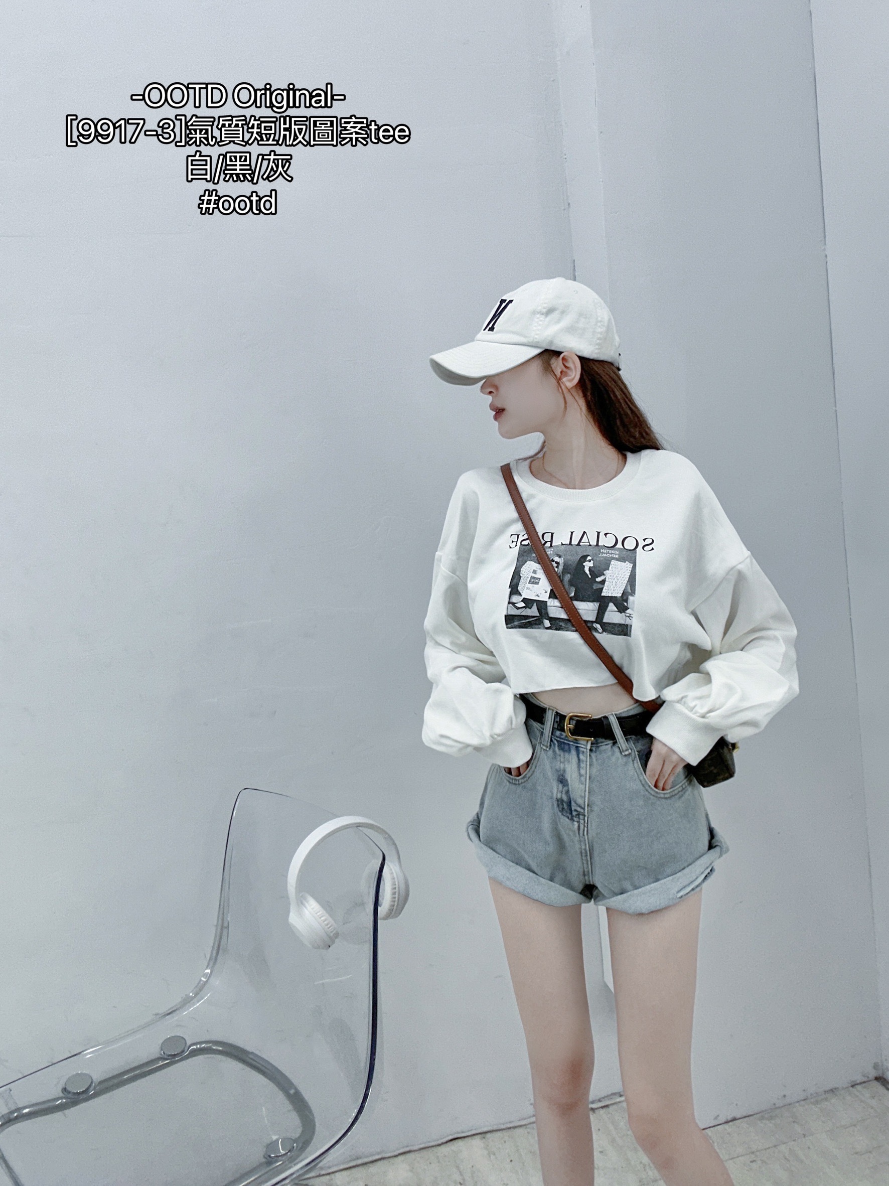 [9917-3]氣質短版圖案tee (2)