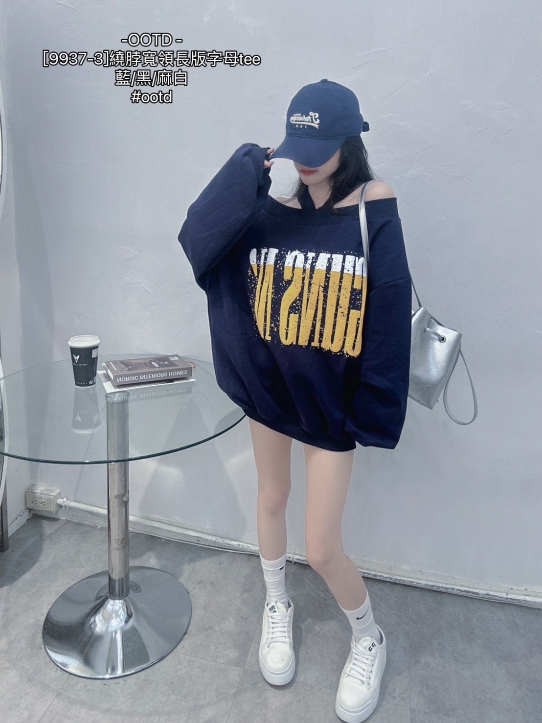 [9937-3]繞脖寬領長版字母tee (6)