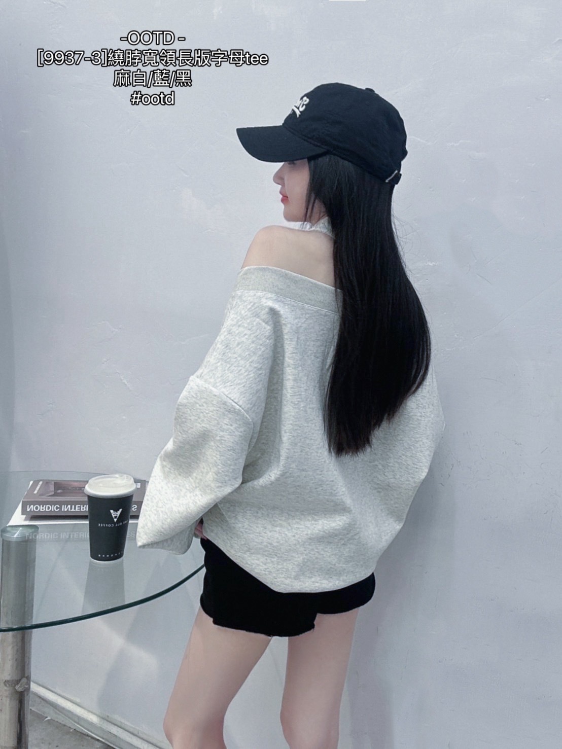 [9937-3]繞脖寬領長版字母tee (3)