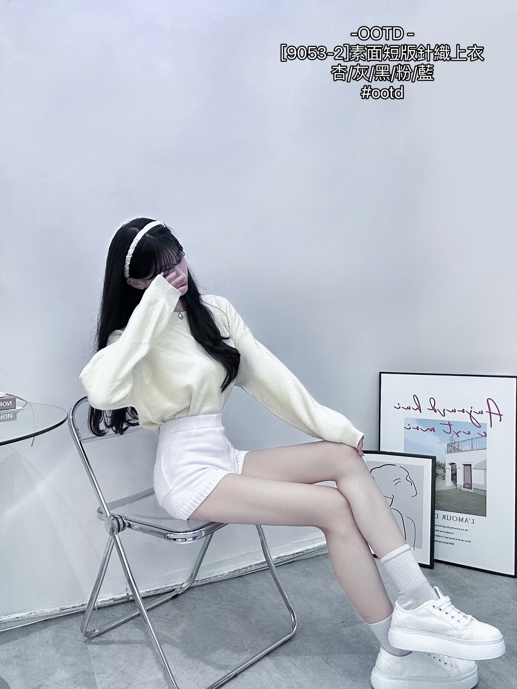 [9053-2]素面短版針織上衣 (3)