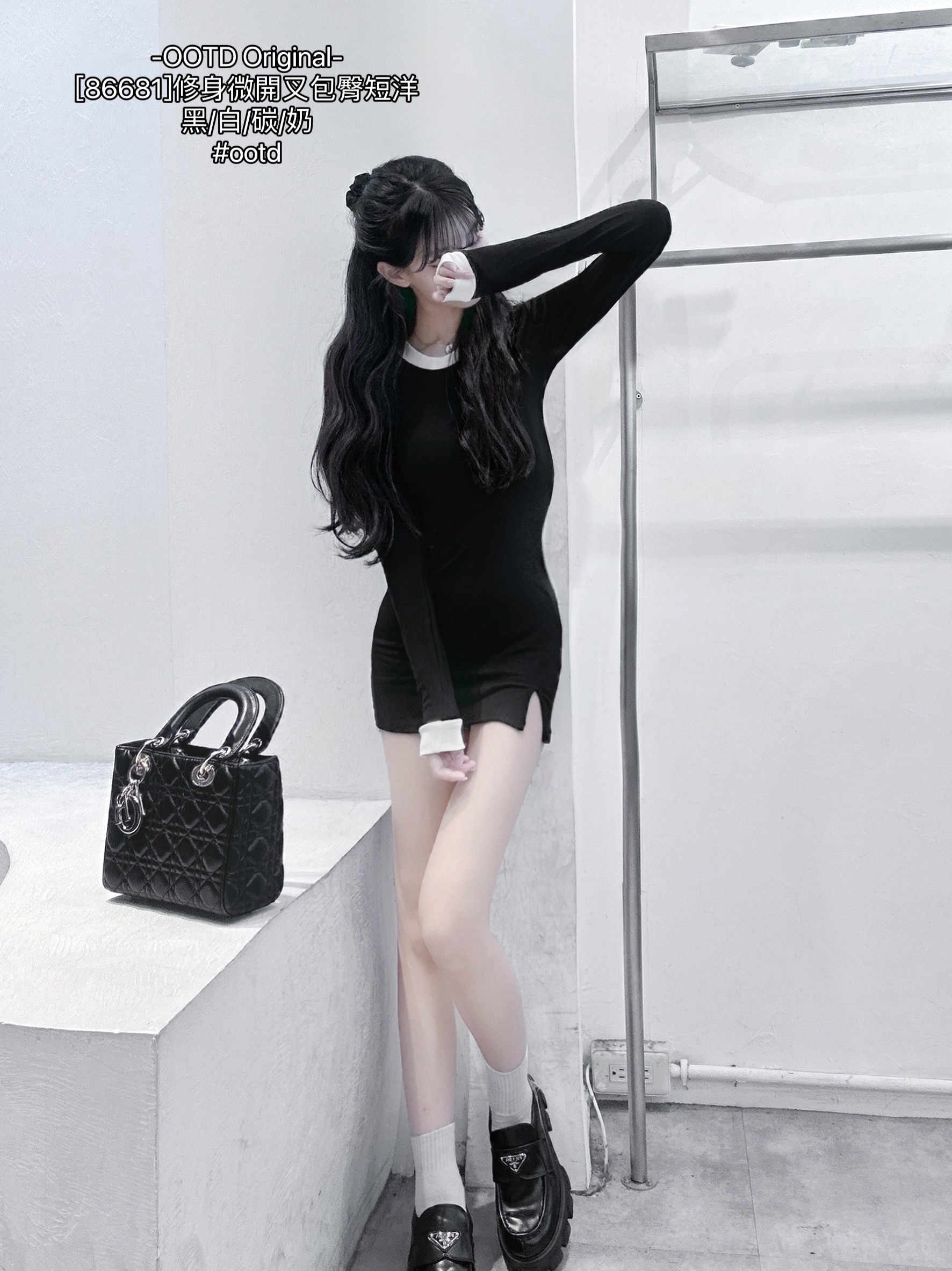 [86681]修身微開叉包臀短洋 (7)