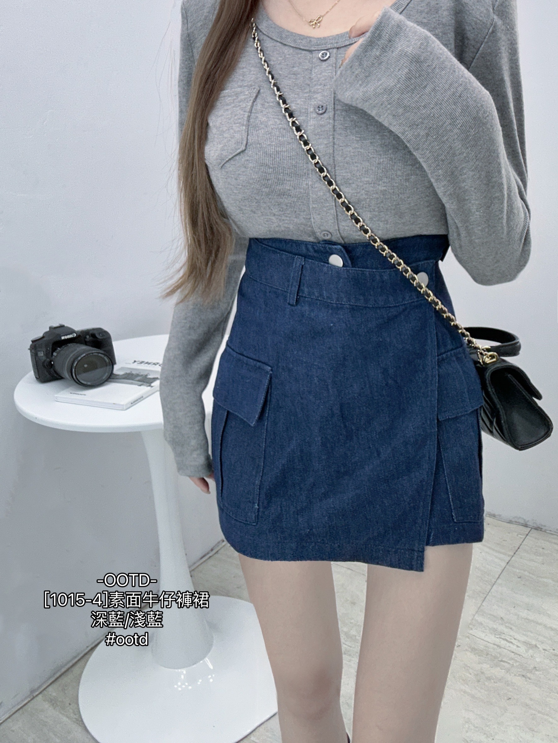 [1015-4]素面牛仔褲裙 (5)