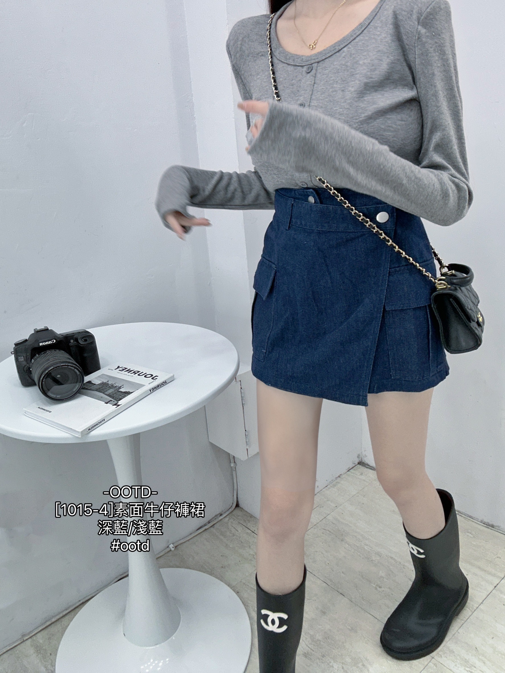 [1015-4]素面牛仔褲裙 (6)
