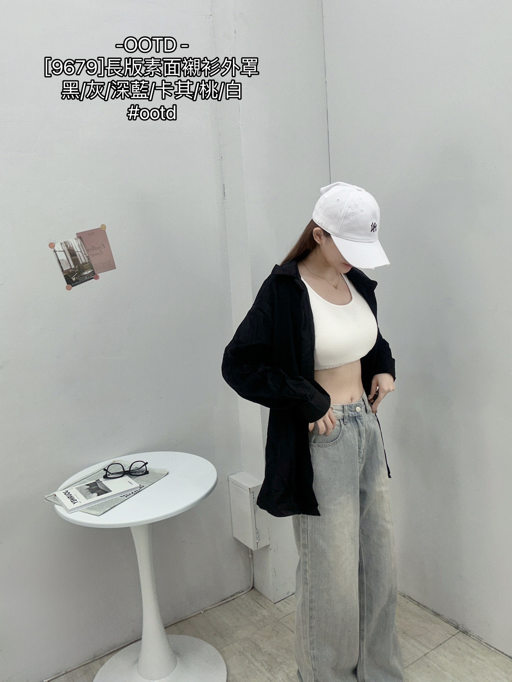 [9679]長版素面襯衫外罩 (11)