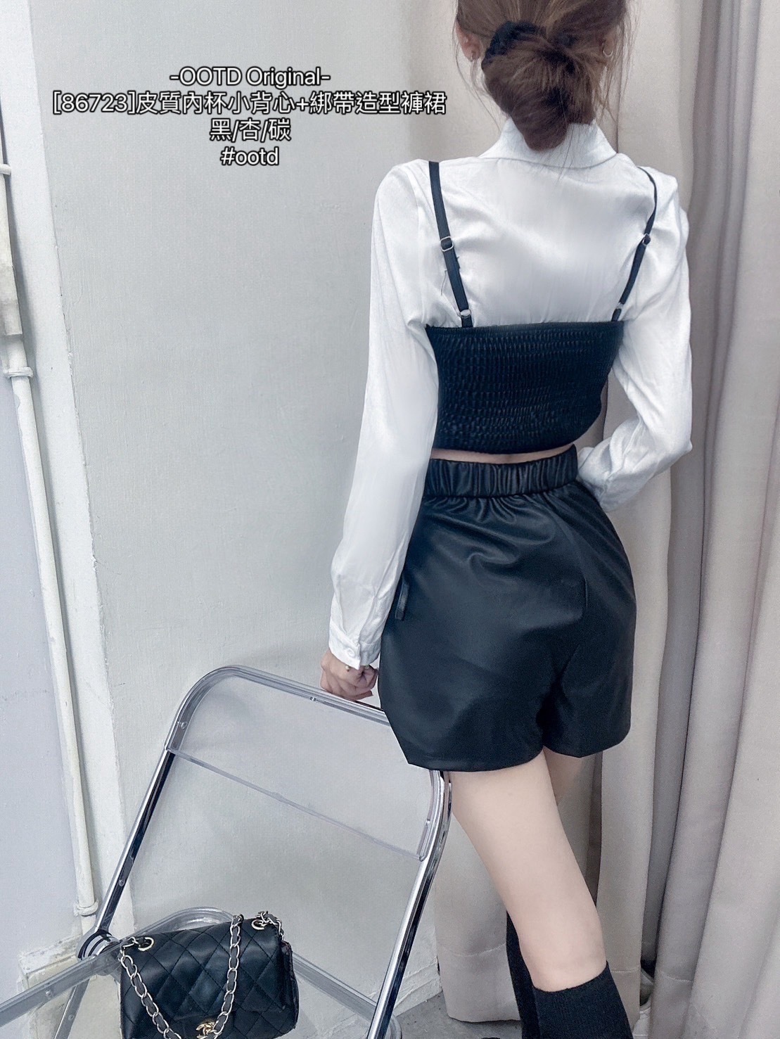 [86723]皮質內杯小背心+綁帶造型褲裙 (11)