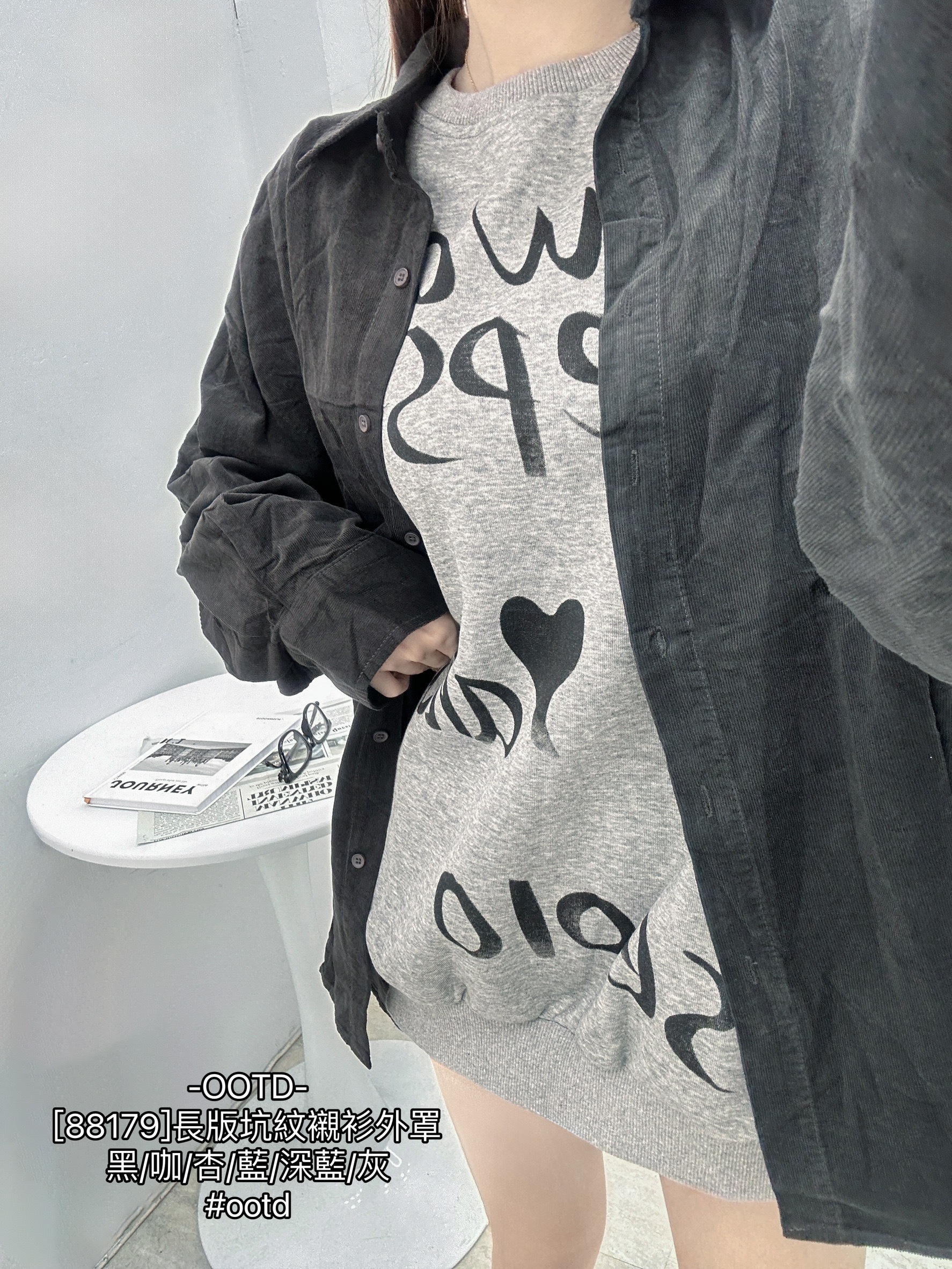 [88179]長版坑紋襯衫外罩 (12)