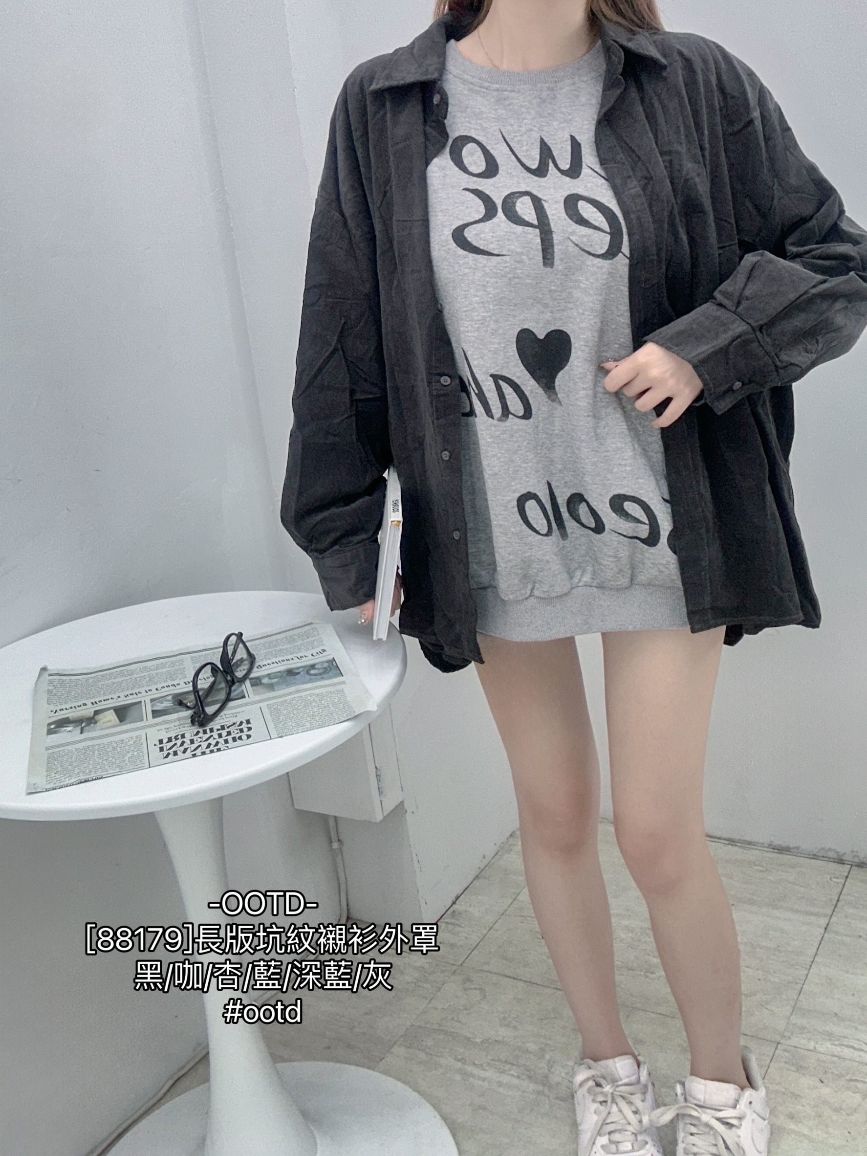 [88179]長版坑紋襯衫外罩 (11)